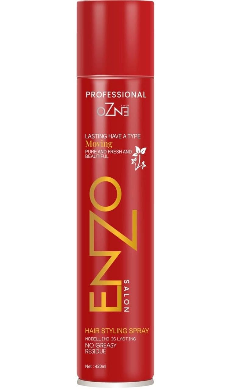 Enzo Keratin Hair Spray | Red | 420 ML