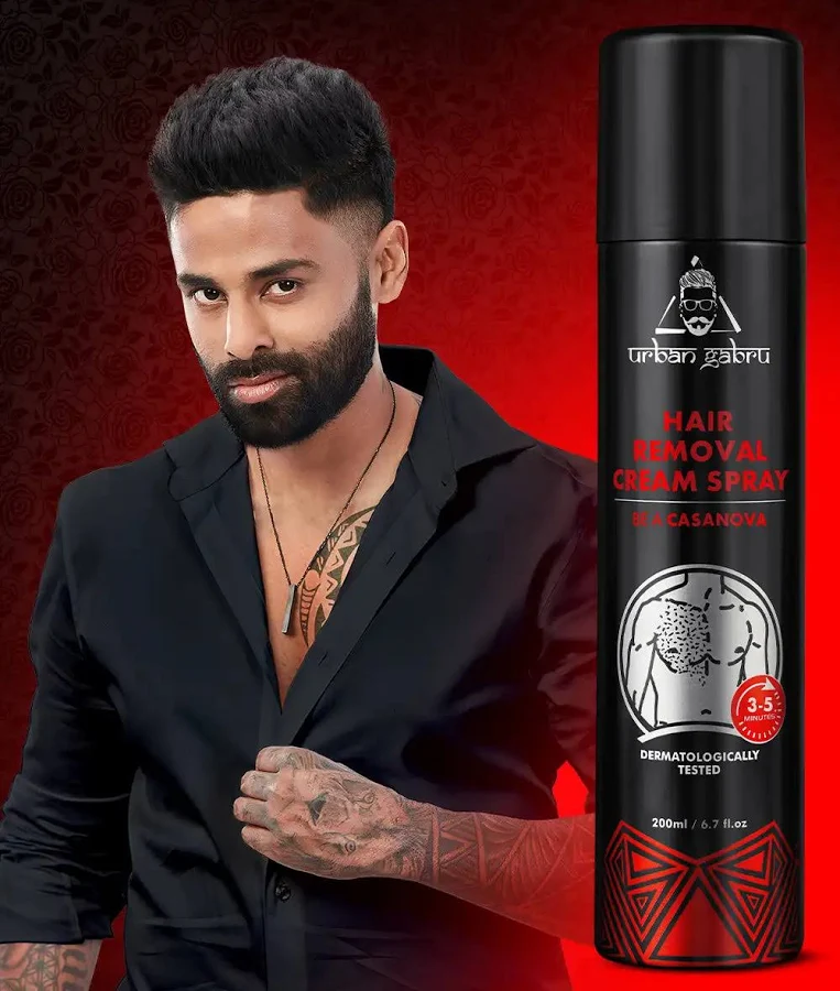 Urbangabru Hair Removal Cream Spray For Men | Painless Body Hair Removal Spray For Chest, Back, Legs & Under Arms (200 ml (Pack of 1)