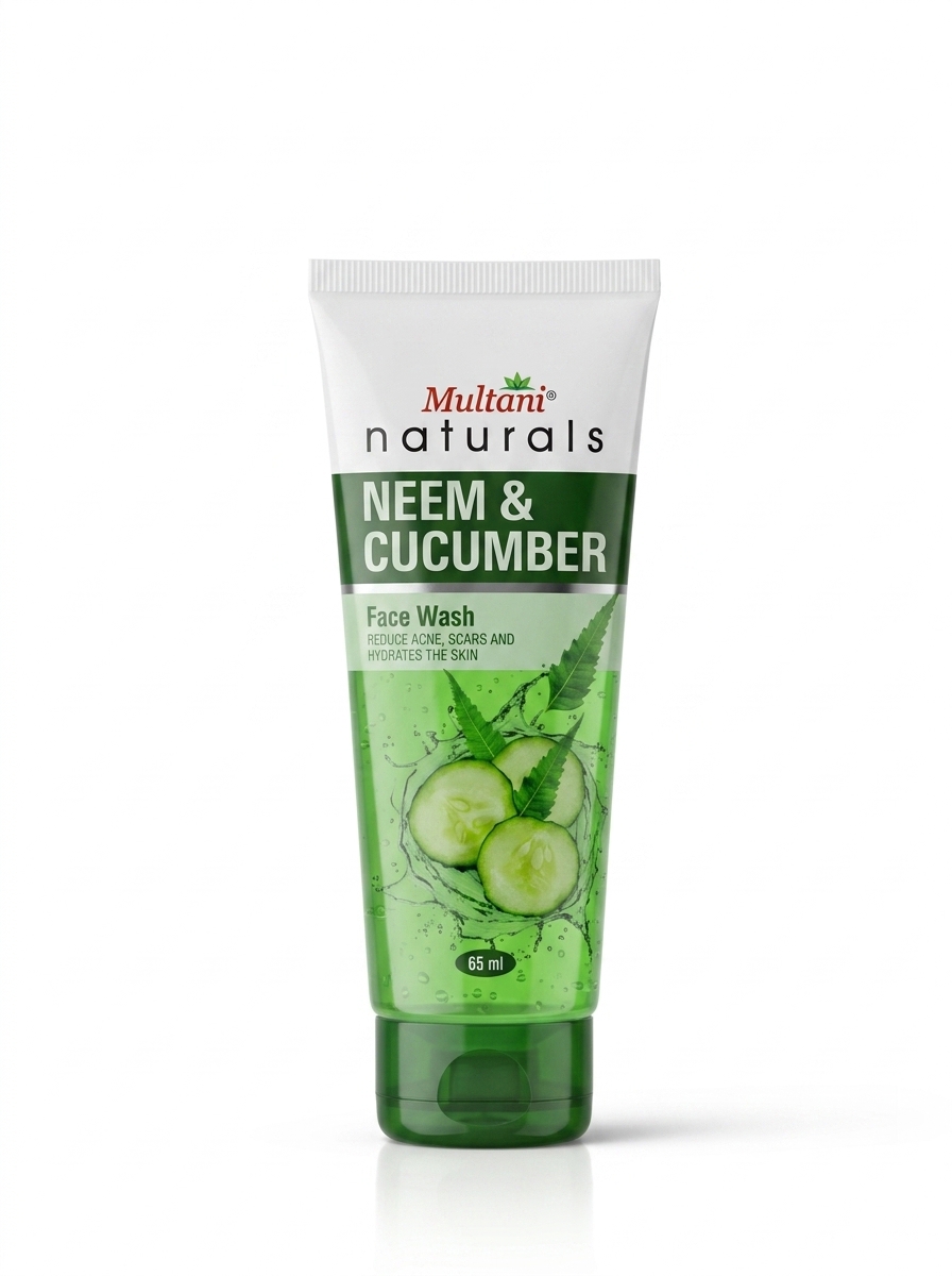 Multani Naturals Neem & Cucumber Face Wash Combo | Useful for Ruduce Acne, Scars and Hydrates the Skin