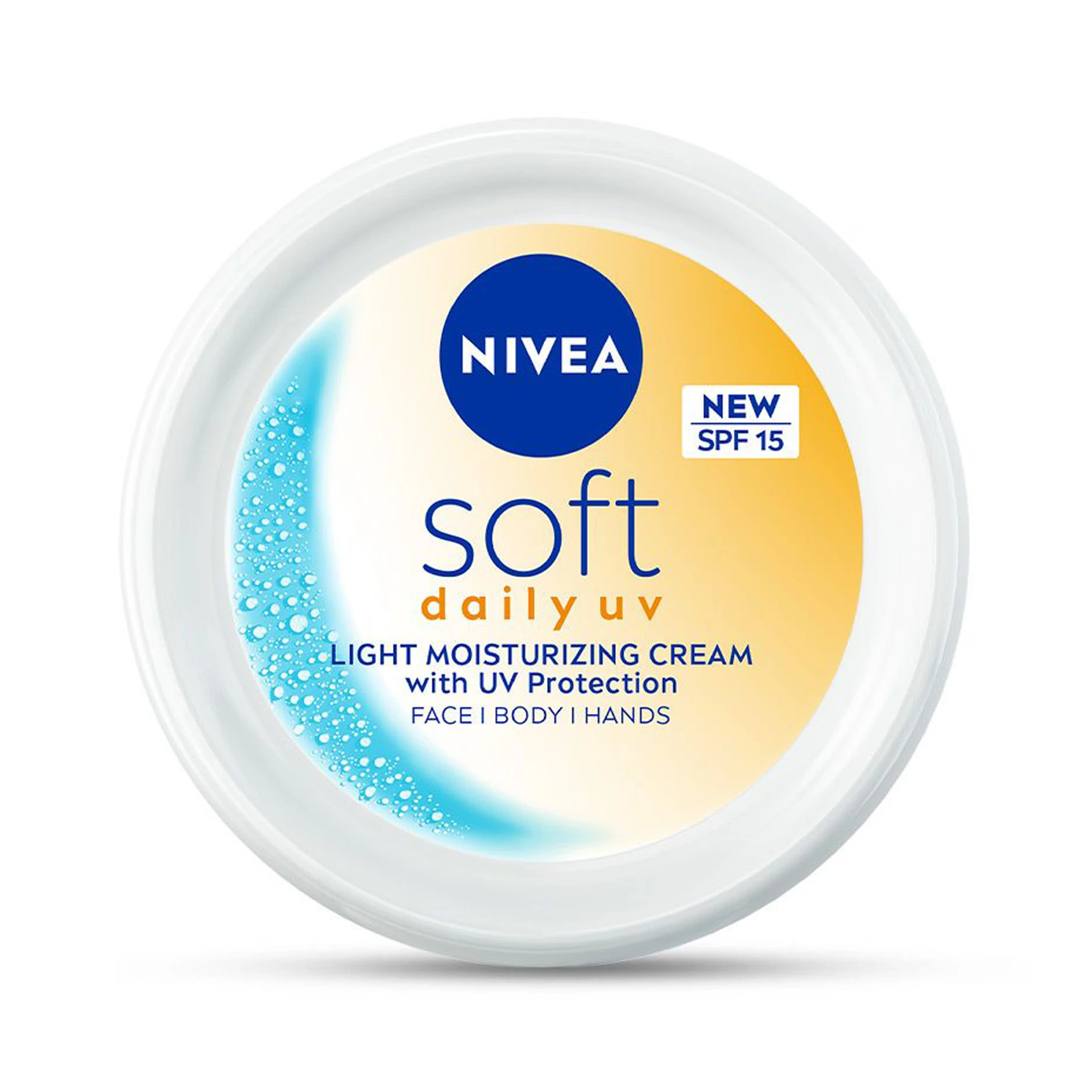 NIVEA Soft Daily SPF 15 Moisturizer | 88% UV Protection | Face & Body Cream for Healthy Glow in 5 Days | No White Cast | Vitamin E & Shea Butter | Lightweight, Quick Absorbing | 72H Hydration | 100ml