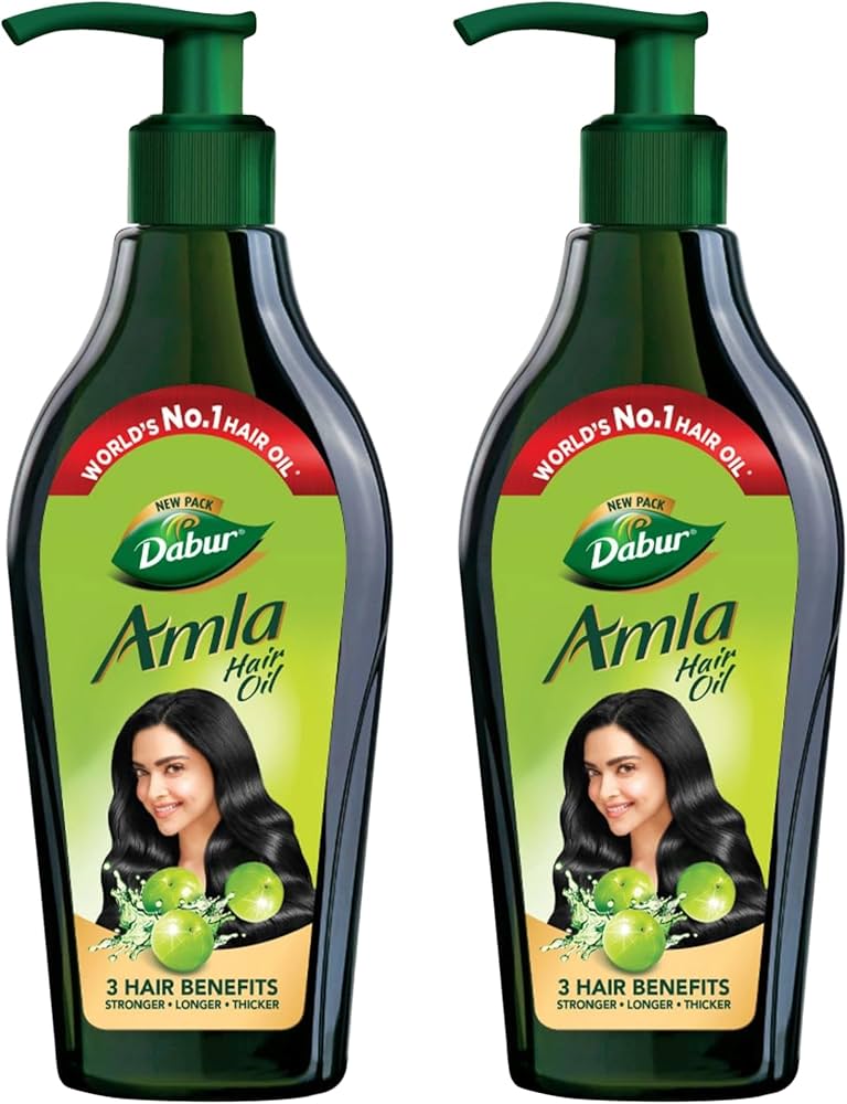 Dabur Amla Hair Oil - 550 ml | For Strong, Long and Thick hair | Nourishes Scalp | Controls Hair Fall, Strengthens Hair & Promotes Hair Growth (Pack of 2)